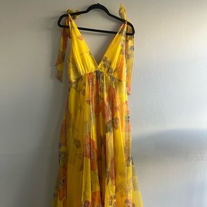 STAUD Dandelion Floral Organza Maxi Dress Sz 8